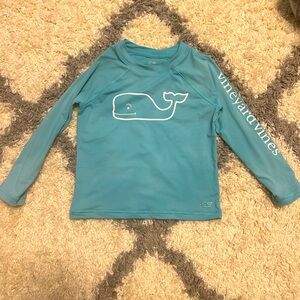 Vineyard Vines Boys 4T Raglan Rashguard -Aqua Ocean